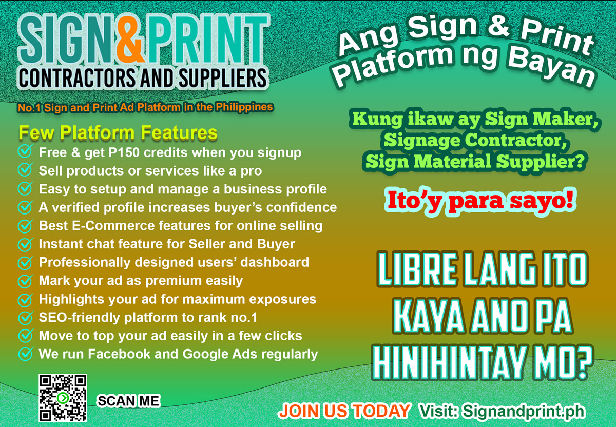 Ad Listing Features of Signandprint.ph Platform
